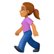 🚶🏽‍♀️ Emoji Mujer Caminando: Tono De Piel Medio en Facebook 3.0.