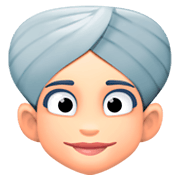 👳🏻‍♀️ Emoji Mujer Con Turbante: Tono De Piel Claro en Facebook 3.0.