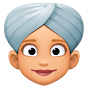 👳🏼‍♀️ Emoji Frau mit Turban: mittelhelle Hautfarbe Facebook 3.0.