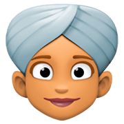 👳🏽‍♀️ Emoji Mujer Con Turbante: Tono De Piel Medio en Facebook 3.0.