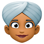 👳🏾‍♀️ Emoji Frau mit Turban: mitteldunkle Hautfarbe Facebook 3.0.
