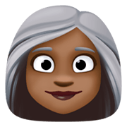 👩🏿‍🦳 Emoji Frau: dunkle Hautfarbe, weißes Haar Facebook 3.0.