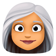 Emoji 👩🏽‍🦳 Donna: Carnagione Olivastra E Capelli Bianchi su Facebook 3.0.