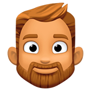 🧔🏽 Emoji Mann: mittlere Hautfarbe, Bart Facebook 4.0.
