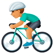 🚴🏽 Emoji Persona En Bicicleta: Tono De Piel Medio en Facebook 4.0.