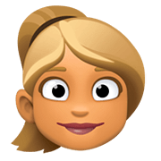 Emoji 👱🏽‍♀️ Donna Bionda: Carnagione Olivastra su Facebook 4.0.