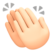 Emoji 👏🏻 Mani Che Applaudono: Carnagione Chiara su Facebook 4.0.