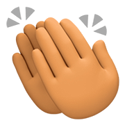 👏🏽 Emoji Mãos Aplaudindo: Pele Morena na Facebook 4.0.