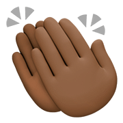 👏🏿 Emoji Mãos Aplaudindo: Pele Escura na Facebook 4.0.