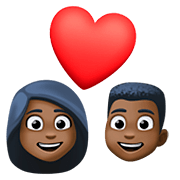 Emoji 💑🏿 Coppia Con Cuore, Carnagione Scura su Facebook 4.0.