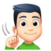 Emoji 🧏🏻‍♂️ Uomo Con Problemi Di Udito: Carnagione Chiara su Facebook 4.0.