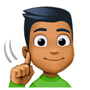 🧏🏾‍♂️ Emoji gehörloser Mann: mitteldunkle Hautfarbe Facebook 4.0.