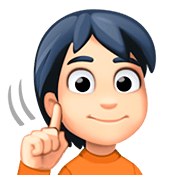 Emoji 🧏🏻 Persona Con Problemi Di Udito: Carnagione Chiara su Facebook 4.0.