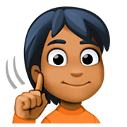 🧏🏾 Emoji Persona Sorda: Tono De Piel Oscuro Medio en Facebook 4.0.