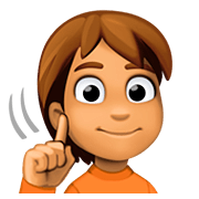 🧏🏽 Emoji Persona Sorda: Tono De Piel Medio en Facebook 4.0.