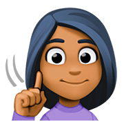 Emoji 🧏🏾‍♀️ Donna Con Problemi Di Udito: Carnagione Abbastanza Scura su Facebook 4.0.