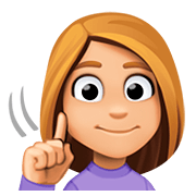 Emoji 🧏🏼‍♀️ Donna Con Problemi Di Udito: Carnagione Abbastanza Chiara su Facebook 4.0.
