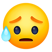 Emoji 😥 Faccina Delusa Ma Sollevata su Facebook 4.0.
