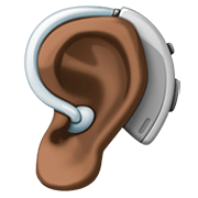 🦻🏿 Emoji Ohr mit Hörhilfe: dunkle Hautfarbe Facebook 4.0.