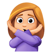 🙅🏼 Emoji Persona Haciendo El Gesto De «no»: Tono De Piel Claro Medio en Facebook 4.0.