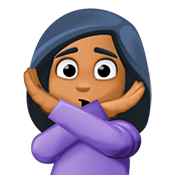 Emoji 🙅🏾 Persona Che Fa Segno Di No: Carnagione Abbastanza Scura su Facebook 4.0.