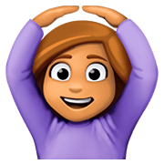 🙆🏽 Emoji Persona Haciendo El Gesto De «de Acuerdo»: Tono De Piel Medio en Facebook 4.0.