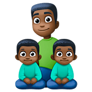 👨🏿‍👦🏿‍👦🏿 Emoji Familia - Hombre, Niño, Niño: Tono De Piel Oscuro en Facebook 4.0.