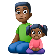 Emoji 👨🏿‍👧🏿 Famiglia - Uomo, Bambina: Carnagione Scura su Facebook 4.0.