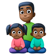 👨🏿‍👧🏿‍👦🏿 Emoji Familie - Mann, Mädchen, Junge: dunkle Hautfarbe Facebook 4.0.