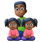 👨🏿‍👧🏿‍👧🏿 Emoji Familie - Mann, Mädchen, Mädchen: dunkle Hautfarbe Facebook 4.0.