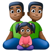 👨🏿‍👨🏿‍👧🏿 Emoji Familia - Hombre, Hombre, Niña: Tono De Piel Oscuro en Facebook 4.0.