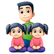 👨🏻‍👧🏻‍👧🏻 Emoji Familia - Hombre, Niña, Niña: Tono De Piel Claro en Facebook 4.0.