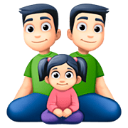 👨🏻‍👨🏻‍👧🏻 Emoji Familie - Mann, Mann, Mädchen: helle Hautfarbe Facebook 4.0.