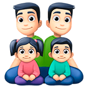 Emoji 👨🏻‍👨🏻‍👧🏻‍👦🏻 Famiglia - Uomo, Uomo, Bambina, Bambino: Carnagione Chiara su Facebook 4.0.