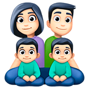 Emoji 👨🏻‍👩🏻‍👦🏻‍👦🏻 Famiglia - Uomo, Donna, Bambino, Bambino: Carnagione Chiara su Facebook 4.0.
