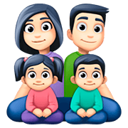 👨🏻‍👩🏻‍👧🏻‍👦🏻 Emoji Familie - Mann, Frau, Mädchen, Junge: helle Hautfarbe Facebook 4.0.