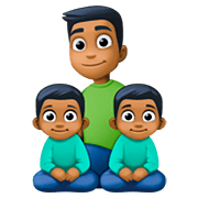 👨🏾‍👦🏾‍👦🏾 Emoji Familia - Hombre, Niño, Niño: Tono De Piel Oscuro Medio en Facebook 4.0.