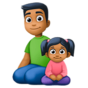 Emoji 👨🏾‍👧🏾 Famiglia - Uomo, Bambina: Carnagione Abbastanza Scura su Facebook 4.0.