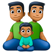 👨🏾‍👨🏾‍👦🏾 Emoji Familia - Hombre, Hombre, Niño: Tono De Piel Oscuro Medio en Facebook 4.0.