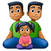 👨🏾‍👨🏾‍👧🏾 Emoji Familia - Hombre, Hombre, Niña: Tono De Piel Oscuro Medio en Facebook 4.0.
