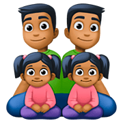 👨🏾‍👨🏾‍👧🏾‍👧🏾 Emoji Familie - Mann, Mann, Mädchen, Mädchen: mitteldunkle Hautfarbe Facebook 4.0.