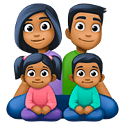 👨🏾‍👩🏾‍👧🏾‍👦🏾 Emoji Familia - Hombre, Mujer, Niña, Niño: Tono De Piel Oscuro Medio en Facebook 4.0.
