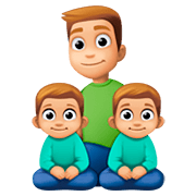 Emoji 👨🏼‍👦🏼‍👦🏼 Famiglia - Uomo, Bambino, Bambino: Carnagione Abbastanza Chiara su Facebook 4.0.