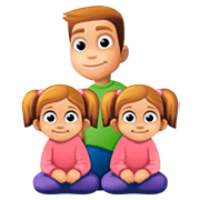 👨🏼‍👧🏼‍👧🏼 Emoji Familie - Mann, Mädchen, Mädchen: mittelhelle Hautfarbe Facebook 4.0.