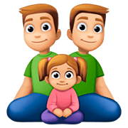 👨🏼‍👨🏼‍👧🏼 Emoji Familie - Mann, Mann, Mädchen: mittelhelle Hautfarbe Facebook 4.0.