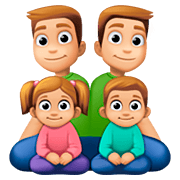 👨🏼‍👨🏼‍👧🏼‍👦🏼 Emoji Familia - Hombre, Hombre, Niña, Niño: Tono De Piel Claro Medio en Facebook 4.0.