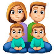 Emoji 👨🏼‍👩🏼‍👦🏼‍👦🏼 Famiglia - Uomo, Donna, Bambino, Bambino: Carnagione Abbastanza Chiara su Facebook 4.0.