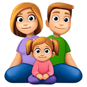Emoji 👨🏼‍👩🏼‍👧🏼 Famiglia - Uomo, Donna, Bambina: Carnagione Abbastanza Chiara su Facebook 4.0.