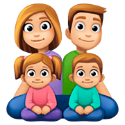 👨🏼‍👩🏼‍👧🏼‍👦🏼 Emoji Familie - Mann, Frau, Mädchen, Junge: mittelhelle Hautfarbe Facebook 4.0.