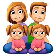 👨🏼‍👩🏼‍👧🏼‍👧🏼 Emoji Familia - Hombre, Mujer, Niña, Niña: Tono De Piel Claro Medio en Facebook 4.0.